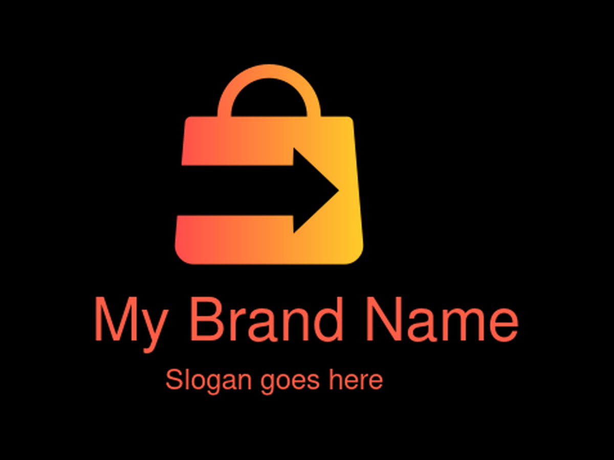 Modern Shopping Bag Logo with Forward Arrow – E-Commerce, Delivery, Retail Branding Symbol in Bold Gradient Style